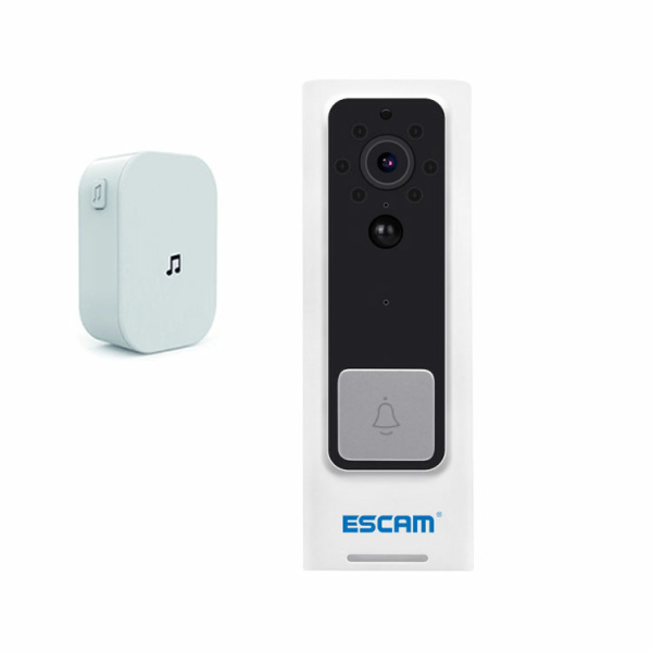 ESCAM V3 1.7mm 120 Degree Wide-angle Lens Smart WiFi Video Intercom Doorbell with Chime, Support Human Infrared Detection / Motion Detection & Infrared Night Vision