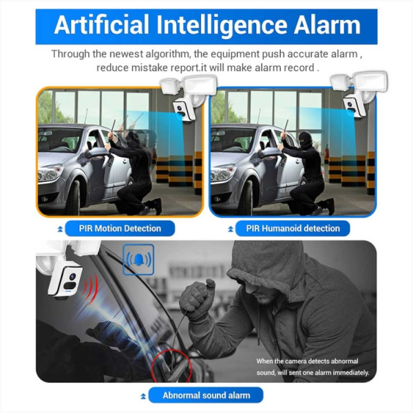 ESCAM QF612 2K Ultra HD WiFi IP Camera & Floodlight, Support Night Vision / PIR Detection - Bild 4