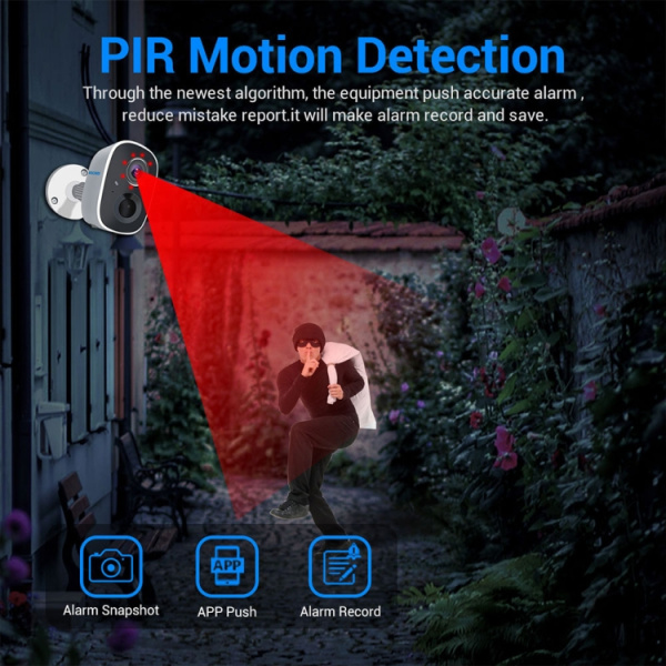 ESCAM G14 Rechargeable 1080P Full HD AI Recognition Infrared Night Vision WiFi Camera - Bild 4