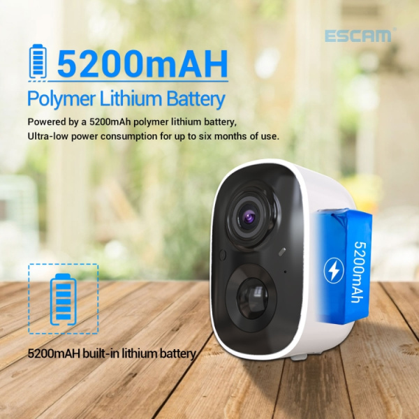 ESCAM G14 Rechargeable 1080P Full HD AI Recognition Infrared Night Vision WiFi Camera - Bild 7