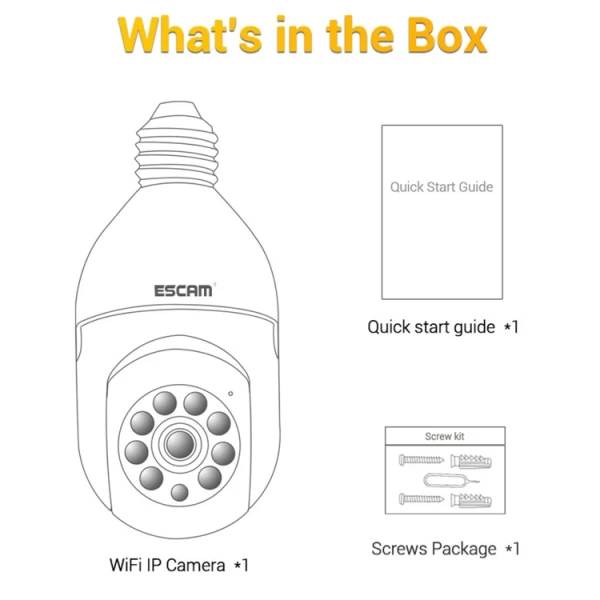 ESCAM PT208 1080P HD Light Bulb WiFi Camera, Support Motion Detection, Two-way Audio, Night Vision, TF Card - Bild 10
