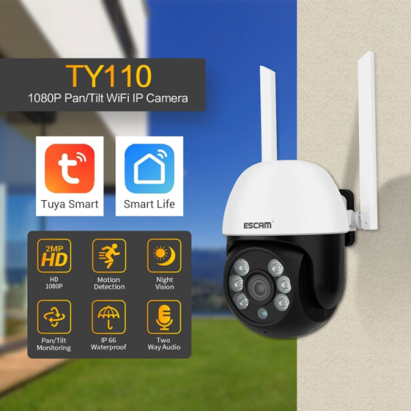 ESCAM TY110 1080P IP66 Waterproof Tuya Smart APP Wireless WiFi Dome Camera - Bild 2