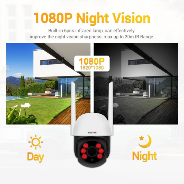 ESCAM TY110 1080P IP66 Waterproof Tuya Smart APP Wireless WiFi Dome Camera - Bild 4