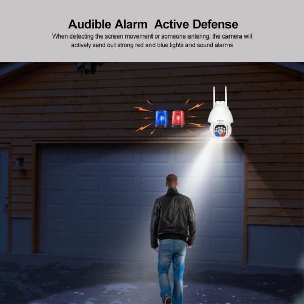 SriHome SH039B 3MP Sound and Light Alarm IP66 Waterproof Dome Camera - Bild 8