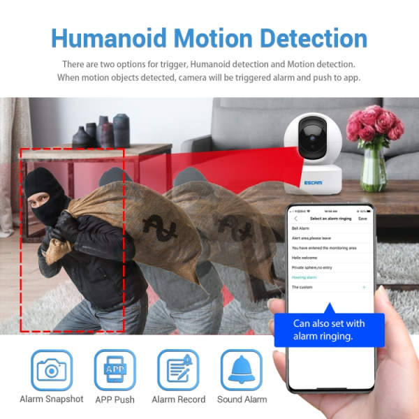 ESCAM QF005 3MP Indoor HD WiFi Pan-tilt Camera, Support Motion Detection / Two-way Audio / Night Vision - Bild 6