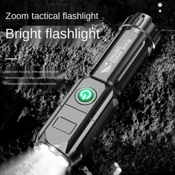 SMILING SHARK 622A Telescopic Focusing Three-gear Bright LED Flashlight - Bild 4
