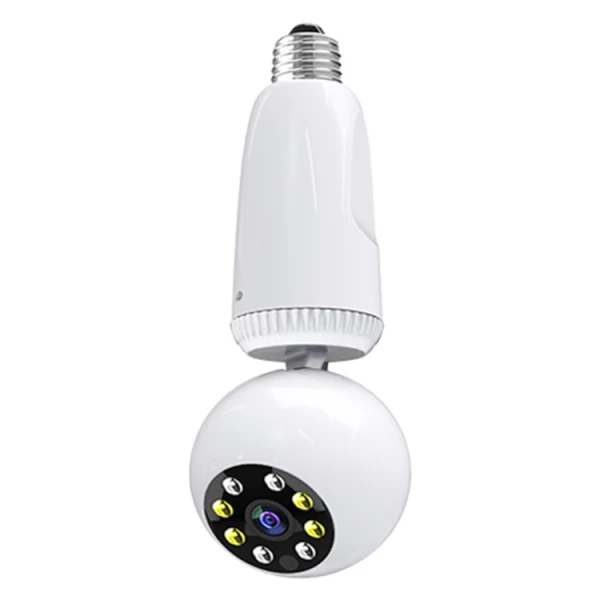 360 Degrees Rotation 2.0 Million Pixels Wireless Bulb Shape Camera, Support Motion Detection & Infrared Night Vision & Two-way Audio & TF Card