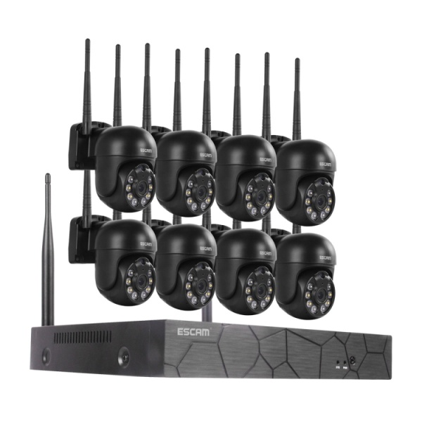 3.0 Million Pixels 8-channel Wireless Dome Camera HD NVR Security System, Support Motion Detection & Two-way Audio & Full-color Night Vision & TF Card