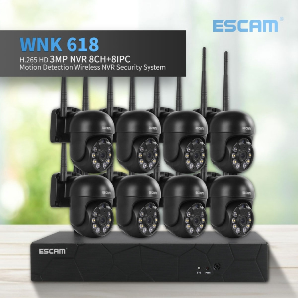 3.0 Million Pixels 8-channel Wireless Dome Camera HD NVR Security System, Support Motion Detection & Two-way Audio & Full-color Night Vision & TF Card - Bild 13