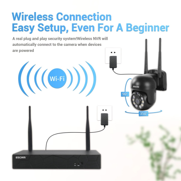 3.0 Million Pixels 8-channel Wireless Dome Camera HD NVR Security System, Support Motion Detection & Two-way Audio & Full-color Night Vision & TF Card - Bild 12