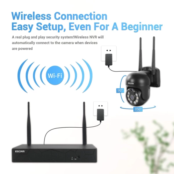 3.0 Million Pixels 8-channel Wireless Dome Camera HD NVR Security System, Support Motion Detection & Two-way Audio & Full-color Night Vision & TF Card - Bild 12