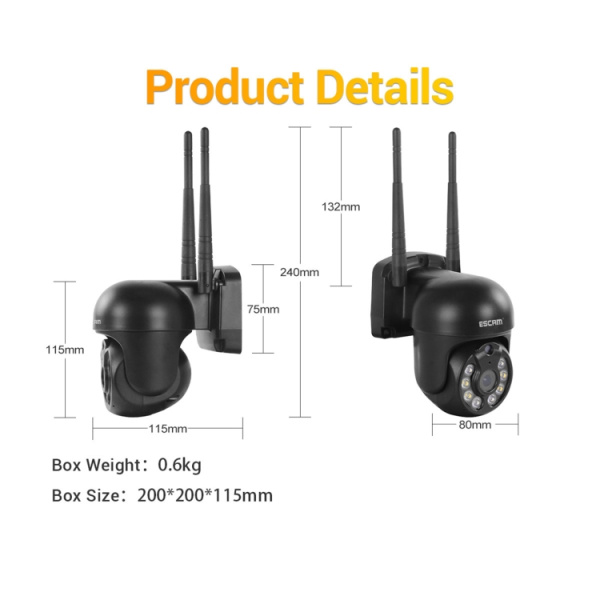3.0 Million Pixels Wireless Dome IP Camera, Support Motion Detection & Two-way Audio & Full-color Night Vision & TF Card - Bild 8