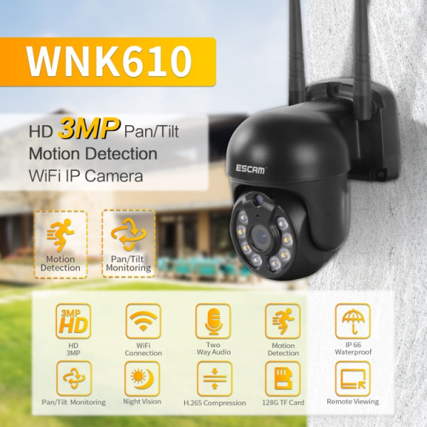 3.0 Million Pixels Wireless Dome IP Camera, Support Motion Detection & Two-way Audio & Full-color Night Vision & TF Card - Bild 5