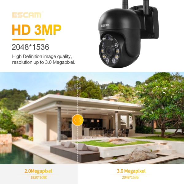 3.0 Million Pixels Wireless Dome IP Camera, Support Motion Detection & Two-way Audio & Full-color Night Vision & TF Card - Bild 15