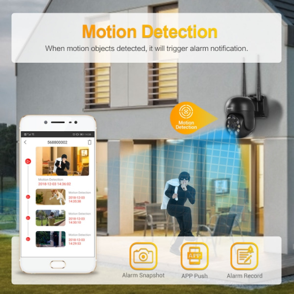 3.0 Million Pixels Wireless Dome IP Camera, Support Motion Detection & Two-way Audio & Full-color Night Vision & TF Card - Bild 14