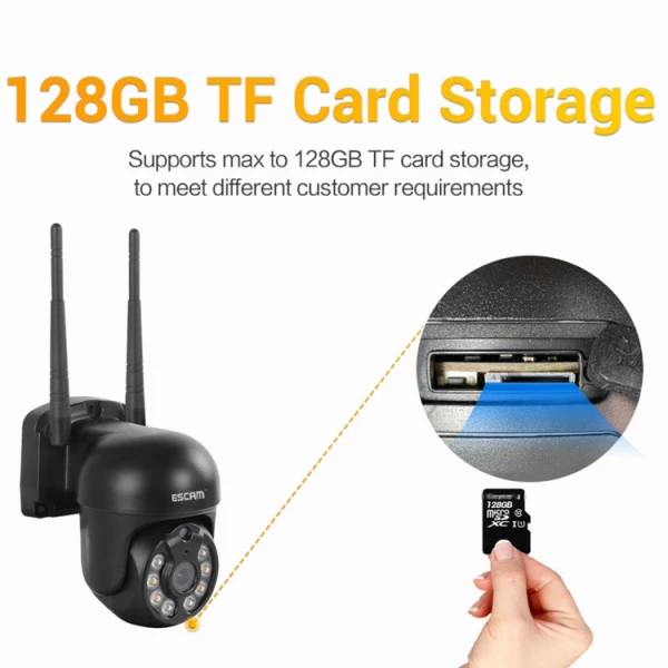 3.0 Million Pixels Wireless Dome IP Camera, Support Motion Detection & Two-way Audio & Full-color Night Vision & TF Card - Bild 11