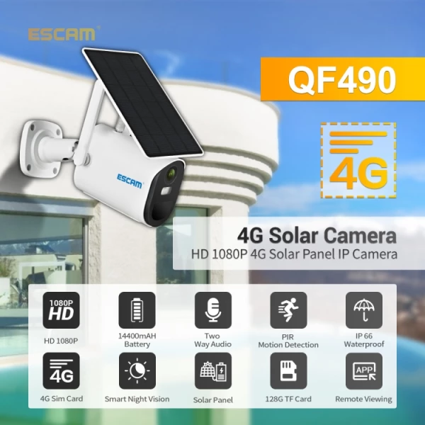 ESCAM QF490 HD 1080P 4G 3.8W Solar Panel IP Camera - Bild 5