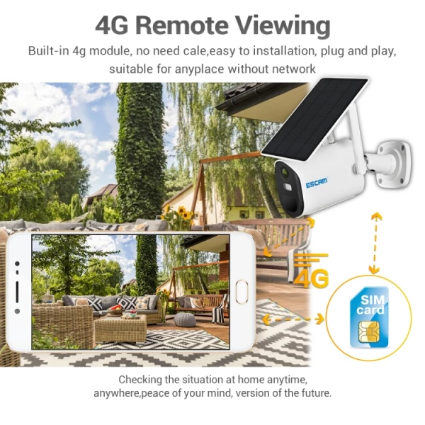 ESCAM QF490 HD 1080P 4G 3.8W Solar Panel IP Camera - Bild 6