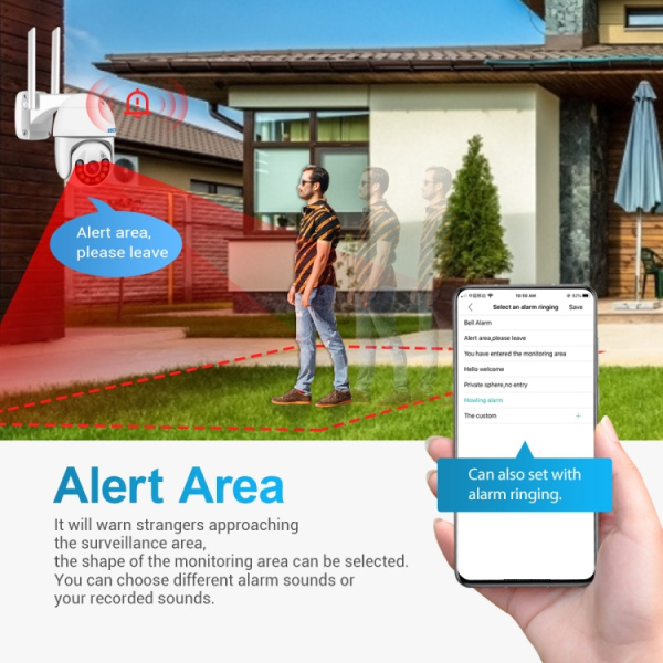 ESCAM QF800 H.265X 8MP AI Humanoid Detection Auto Tracking Waterproof WiFi IP Camera,EU Plug - Bild 6