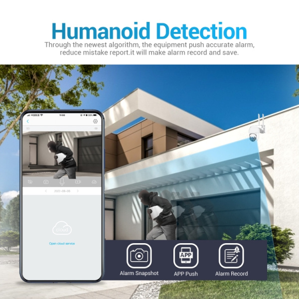 ESCAM QF800 H.265X 8MP AI Humanoid Detection Auto Tracking Waterproof WiFi IP Camera,EU Plug - Bild 8