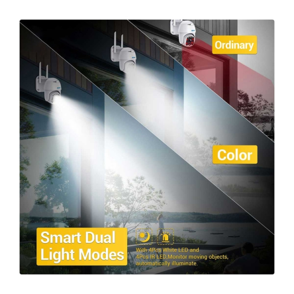 ESCAM QF288 HD 3MP PAN / Tilt / Zoom AI Humanoid Detection WiFi IP Camera, Support Night Vision / TF Card / Two-way Audio - Bild 14