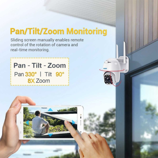 ESCAM QF288 HD 3MP PAN / Tilt / Zoom AI Humanoid Detection WiFi IP Camera, Support Night Vision / TF Card / Two-way Audio - Bild 15