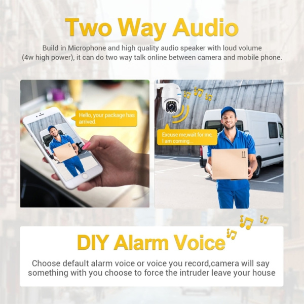 ESCAM QF288 HD 3MP PAN / Tilt / Zoom AI Humanoid Detection WiFi IP Camera, Support Night Vision / TF Card / Two-way Audio - Bild 16