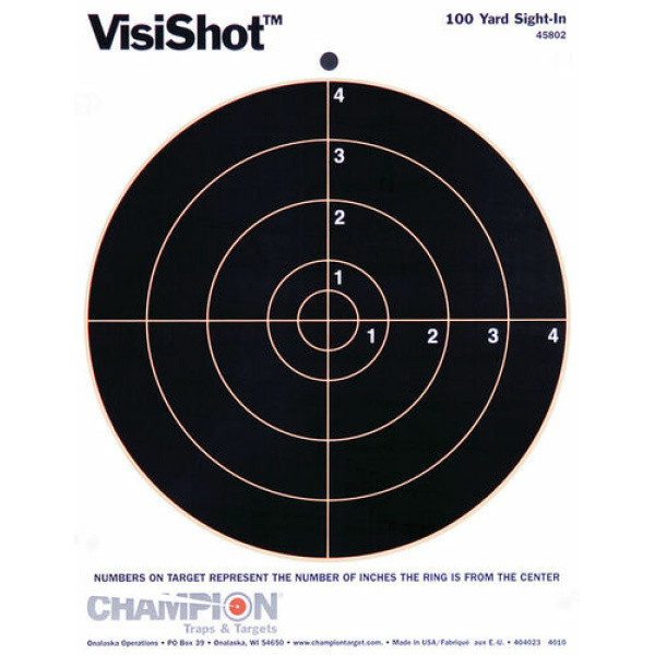 CHAMPION TARGETS, VISISHOT, 8" BULLS (10 PK)