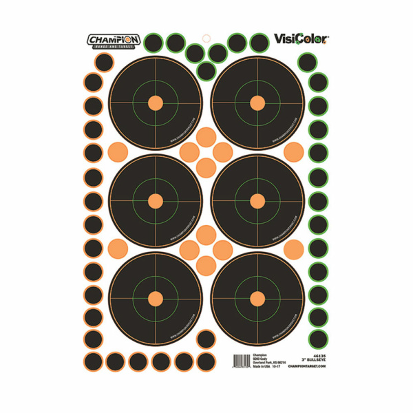 CHAMPION 3" VISICOLOR BULLS EYE 5PK W/150 PASTORS