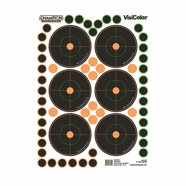 CHAMPION 3" VISICOLOR BULLS EYE 5PK W/150 PASTORS