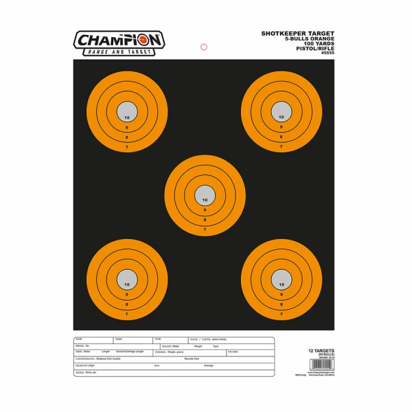 CHAMPION SHOTKEEPER 5 BULLS ORANGE- LARGE 12 PK
