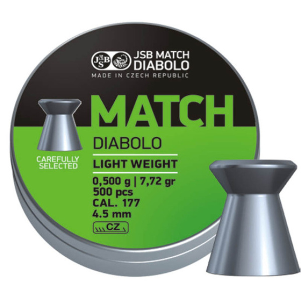 JSB GREEN MATCH LIGHT WEIGHT - 0,500G 500ST